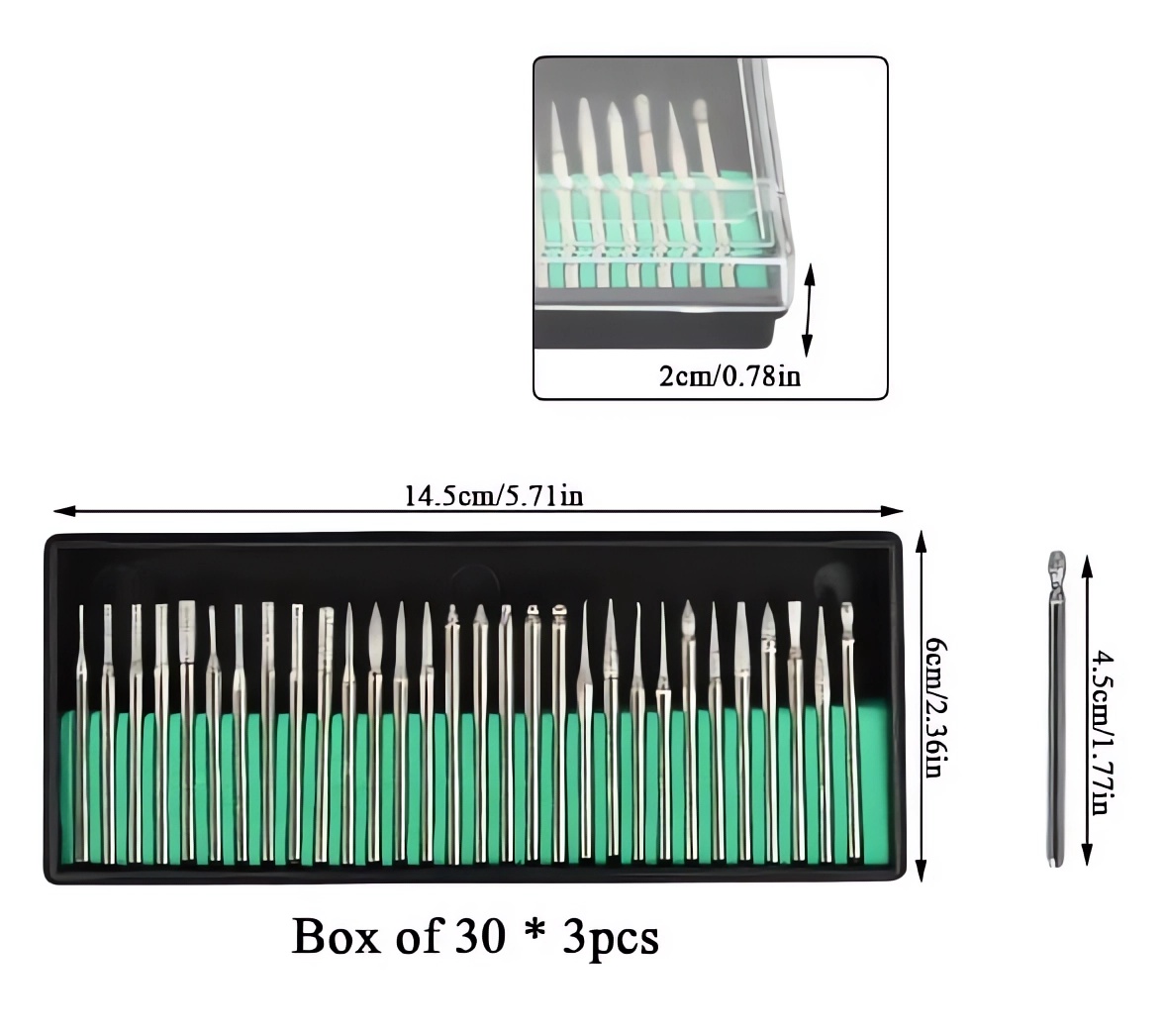 30Pcs Jewelry Making Diamond Burrs Drill For Dremel Craftsman Rotary Tool